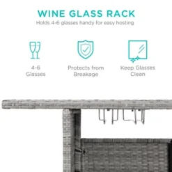 Best Choice Products Outdoor Patio Wicker Bar Counter Table W/ 2 Steel Shelves, 2 Sets Of Rails -Best Choice Products GUEST 485afa77 be11 49cc 926f 91313902c1ea