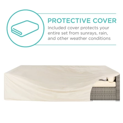 Best Choice Products 7-Piece Modular Outdoor Conversational Furniture Set, Wicker Sectional Sofas W/ Cover 3 Best Choice Products 7-Piece Modular Outdoor Conversational Furniture Set, Wicker Sectional Sofas W/ Cover - Image 3