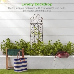 Best Choice Products 60x15in Iron Arched Garden Trellis Fence Panel W/ Branches, Birds For Climbing Plants - Bronze -Best Choice Products GUEST 4993ddd5 2b08 4816 92a8 16e46cd7956f