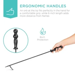 Best Choice Products 5-Piece Fireplace And Firepit Iron Tool Set W/ Tongs, Poker, Broom, Shovel, Stand -Best Choice Products GUEST 4af05d5c a494 4cfa 8bad 5aab3c1dbef6