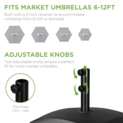 Best Choice Products Fillable Mobile Umbrella Base Heavy Duty Market Stand W/ 4 Wheels, 2 Locks, 123lb Capacity -Best Choice Products GUEST 4e785589 a95b 4d04 9853 6e4ab6a4e595