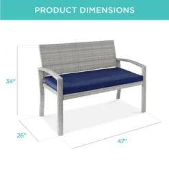 Best Choice Products 2-Person Outdoor Wicker Bench Garden Patio Porch Furniture W/ 700lb Capacity, Cushion -Best Choice Products GUEST 4ea54c3c 23c0 4740 8fa1 830eae41aa94
