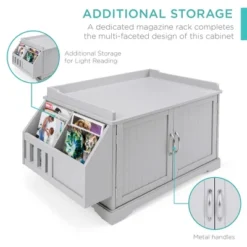 Best Choice Products Large Wooden Cat Litter Box Enclosure, Storage Cabinet Bench Table W/ Magazine Rack -Best Choice Products GUEST 4f527a69 7081 45bd 8852 f1c041b4b95d