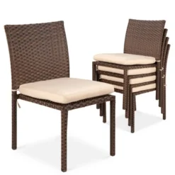 Best Choice Products Set Of 4 Stackable Outdoor Patio Wicker Chairs W/ Cushions, UV-Resistant Finish 12 Best Choice Products Set Of 4 Stackable Outdoor Patio Wicker Chairs W/ Cushions, UV-Resistant Finish -Best Choice Products GUEST 5010e634 4ddf 4e6a a5c5 c7902c9c715b
