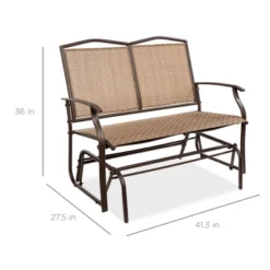 Best Choice Products 2-Person Outdoor Swing Glider, Patio Loveseat, Steel Bench Rocker For Porch W/ Armrests -Best Choice Products GUEST 51023446 1222 4adf 9c8b 98de5b99cb00