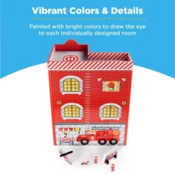 Best Choice Products 32in Kids 3-Story Pretend Wooden Fire Station Play Set Toy, W/ 2 Vehicles, 12 Accessories, 5 Rooms -Best Choice Products GUEST 53b8a058 8b27 47ac 9b86 455cdea0d46e