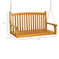 Best Choice Products 48in Wooden Curved Back Hanging Porch Swing Bench For Patio, Deck W/ Mounting Chains -Best Choice Products GUEST 5474db28 9b86 4e1b aa5e 6cf0f7b5cc66