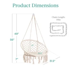 Best Choice Products Handwoven Cotton Macramé Hammock Hanging Chair Swing For Indoor & Outdoor Use W/ Backrest 15 Best Choice Products Handwoven Cotton Macramé Hammock Hanging Chair Swing For Indoor & Outdoor Use W/ Backrest -Best Choice Products GUEST 5939ebb1 32a5 46d1 af54 a621b9819048