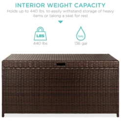 Best Choice Products 136 Gallon Large Deck Storage Box For Indoor Outdoor Furniture, Cushions, Pool Accessories - Brown -Best Choice Products GUEST 5c0e3204 35e3 455f a5c9 067e2925db90