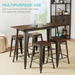 Best Choice Products 5-Piece Counter Height Dining Set For Kitchen, Dining Room W/ 4 Backless Stools, 330lb Capacity -Best Choice Products GUEST 5ca3f6a4 7645 49cd 85fb 4daa335ee09d