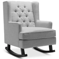 Best Choice Products Rocking Accent Chair, Tufted Upholstered Wingback For Home, Nursery W/ Wood Frame -Best Choice Products GUEST 5d1dfe26 c728 41fc 9634 1ee27f62978d
