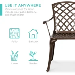 Best Choice Products 5-Piece All-Weather Cast Aluminum Patio Dining Set W/ Chairs, Umbrella Hole, Lattice Weave Design -Best Choice Products GUEST 634a27bb c92c 45a7 90a2 ac296691f661