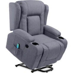 Best Choice Products Electric Power Lift Linen Recliner Massage Chair Furniture W/ USB Port, Heat, Cupholders -Best Choice Products GUEST 6596e210 937d 40bc 80de 6c4a65324cb1