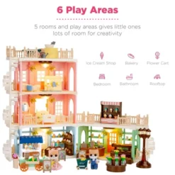 Best Choice Products Deluxe Cottage Dollhouse Mansion Pretend Toy Playset W/ 225 Accessories And Tiny Critters For Kids -Best Choice Products GUEST 665dc0d7 727e 4571 b71d 0678ada736cf
