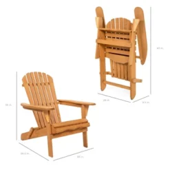 Best Choice Products Folding Adirondack Chair Outdoor, Wooden Accent Lounge Furniture W/ 350lb Capacity -Best Choice Products GUEST 6735d543 9670 4a79 b185 44d676812320