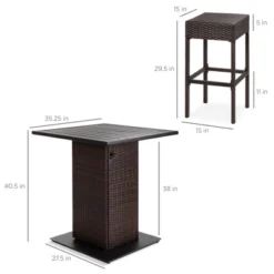 Best Choice Products 5-Piece Patio Wicker Bar Set W/ Built-In Bottle Opener, Hidden Storage Shelf, 4 Stools -Best Choice Products GUEST 6774ec51 f1cf 4d1a b579 494f34f33810