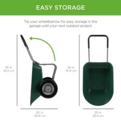 Best Choice Products Dual-Wheel Home Wheelbarrow Yard Garden Cart For Lawn, Construction - Green -Best Choice Products GUEST 68cfa46e 3da4 46c2 8d96 fecf8525aab9