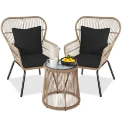 Best Choice Products 3-Piece Patio Conversation Bistro Set, Outdoor Wicker W/ 2 Chairs, Cushions, Side Table -Best Choice Products GUEST 69ff18ec 31c9 4e90 8e2b 02f6847831be