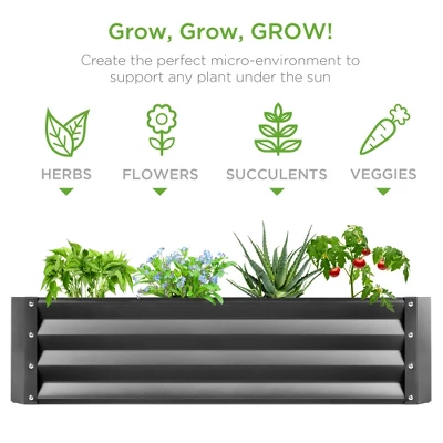 Best Choice Products 6x3x1ft Outdoor Metal Raised Garden Bed For Vegetables, Flowers, Herbs, Plants 5 Best Choice Products 6x3x1ft Outdoor Metal Raised Garden Bed For Vegetables, Flowers, Herbs, Plants - Image 5