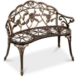 Best Choice Products Outdoor Bench Steel Garden Patio Porch Furniture W/ Floral Accent, Antique Finish -Best Choice Products GUEST 6bfd4f80 5a08 4e0f aa02 e8d8d69827fb