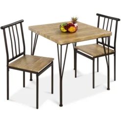 Best Choice Products 3-Piece Indoor Metal Wood Square Dining Table, Furniture Set W/ 2 Chairs -Best Choice Products GUEST 6f8a152e 4d5d 4004 b270 ac773c9ac8f2