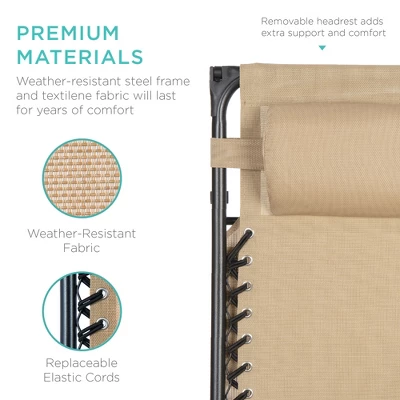 Best Choice Products Folding Zero Gravity Recliner Patio Lounge Chair W/ Canopy Shade, Headrest, Tray 3 Best Choice Products Folding Zero Gravity Recliner Patio Lounge Chair W/ Canopy Shade, Headrest, Tray - Image 3