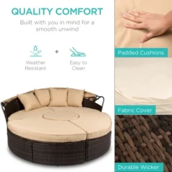 Best Choice Products 5-Piece Modular Patio Wicker Daybed Sectional W/ Adjustable Seats, Retractable Canopy 12 Best Choice Products 5-Piece Modular Patio Wicker Daybed Sectional W/ Adjustable Seats, Retractable Canopy -Best Choice Products GUEST 70adb8ca 1525 4ef9 a5b6 941d3ffa2724