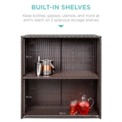 Best Choice Products 3-Piece All-Weather Wicker Bar Table Set For Patio, Backyard W/ 2 Stools, Glass Tabletop - Brown -Best Choice Products GUEST 70bfb54f faa0 4ccd 9d74 ed52bb7a94f3