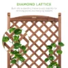 Best Choice Products 48in Mobile Wood Planter Box & Diamond Lattice Trellis, W/ Drainage Holes, Optional Wheels - Walnut