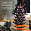 Best Choice Products 15in Pre-Lit Ceramic Tabletop Halloween Tree, Holiday Decoration W/ Orange & Purple Bulb Lights
