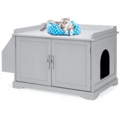Best Choice Products Large Wooden Cat Litter Box Enclosure, Storage Cabinet Bench Table W/ Magazine Rack -Best Choice Products GUEST 7f00b1da 3989 45f2 a644 312a2a0500f0