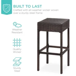 Best Choice Products 5-Piece Patio Wicker Bar Set W/ Built-In Bottle Opener, Hidden Storage Shelf, 4 Stools -Best Choice Products GUEST 7f099641 4b3a 4b1c 828b 9e2560ef9265