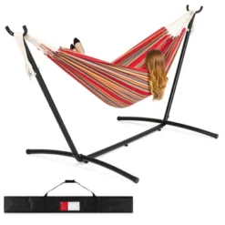 Best Choice Products 2-Person Brazilian-Style Cotton Double Hammock With Stand Set W/ Carrying Bag -Best Choice Products GUEST 7fc30b2e d1fb 4f07 97c1 561f7fbbb876