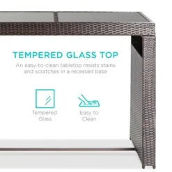 Best Choice Products 7-Piece Outdoor Rattan Wicker Bar Dining Patio Furniture Set W/ Glass Table Top, 6 Stools -Best Choice Products GUEST 82c581cf 81fb 4121 b554 361f78637357