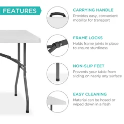 Best Choice Products 8ft Plastic Folding Table, Indoor Outdoor Heavy Duty Portable W/ Handle, Lock For Picnic - White 8 Best Choice Products 8ft Plastic Folding Table, Indoor Outdoor Heavy Duty Portable W/ Handle, Lock For Picnic - White -Best Choice Products GUEST 8341164d b92a 47a1 b43a f7731577847d