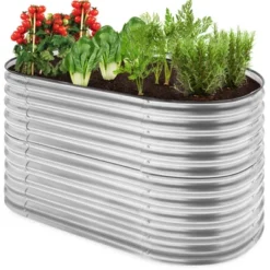 Best Choice Products 63in Oval Metal Raised Garden Bed, Customizable Outdoor Planter For Gardening, Plants -Best Choice Products GUEST 835fd30f 0430 477c 9047 31d366498d44