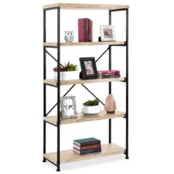 Best Choice Products 5-Tier Rustic Industrial Bookshelf Display Décor Accent W/ Metal Frame, Wood Shelves -Best Choice Products GUEST 84183919 ea6f 4371 88f0 630653b273fe