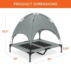 Best Choice Products 36in Outdoor Raised Mesh Cot Cooling Dog Pet Bed W/ Removable Canopy, Travel Bag -Best Choice Products GUEST 843c179a 2847 449a a907 952b25277671