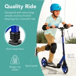 Best Choice Products Kids Height Adjustable Kick Scooter W/ Carrying Strap, Non-Slip Deck, Kickstand
