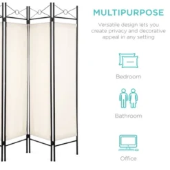 Best Choice Products 6ft 4-Panel Folding Privacy Screen Room Divider Decoration Accent W/ Steel Frame -Best Choice Products GUEST 879445d6 26c9 4705 96a2 6d8b726e4e1f