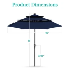 Best Choice Products 10ft 3-Tier Solar Patio Umbrella W/ 24 LED Lights, Tilt Adjustment, Easy Crank -Best Choice Products GUEST 879b820f 46f4 4590 a7f7 eb8b3c3b1cb7