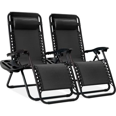 Best Choice Products Set Of 2 Zero Gravity Lounge Chair Recliners For Patio, Pool W/ Cup Holder Tray 13 Best Choice Products Set Of 2 Zero Gravity Lounge Chair Recliners For Patio, Pool W/ Cup Holder Tray - Image 13
