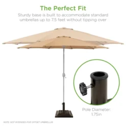 Best Choice Products 26lb Heavy-Duty Steel Square Patio Umbrella Base Stand W/ Decorative Basketweave Pattern - Bronze -Best Choice Products GUEST 89c52d5a 0977 4a81 a48c c2dcc56b126b