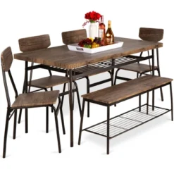 Best Choice Products 6-Piece 55in Modern Home Dining Set W/ Storage Racks, Rectangular Table, Bench, 4 Chairs 14 Best Choice Products 6-Piece 55in Modern Home Dining Set W/ Storage Racks, Rectangular Table, Bench, 4 Chairs -Best Choice Products GUEST 8a2c8e2a 4b91 4db7 bc99 5baafdf4cc5d
