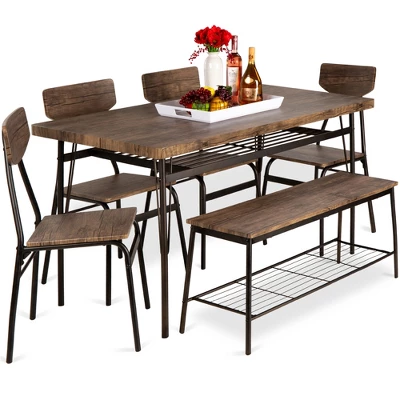 Best Choice Products 6-Piece 55in Modern Home Dining Set W/ Storage Racks, Rectangular Table, Bench, 4 Chairs 7 Best Choice Products 6-Piece 55in Modern Home Dining Set W/ Storage Racks, Rectangular Table, Bench, 4 Chairs - Image 7