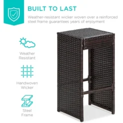 Best Choice Products 7-Piece Outdoor Rattan Wicker Bar Dining Patio Furniture Set W/ Glass Table Top, 6 Stools -Best Choice Products GUEST 979f8915 322d 4142 9a61 536d1832278c