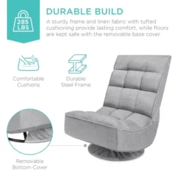 Best Choice Products Folding Floor Gaming Chair For Home, Office W/ 360-Degree Swivel, 4 Adjustable Positions -Best Choice Products GUEST 99a568d3 4859 415e 9448 8bed5a4f19d7