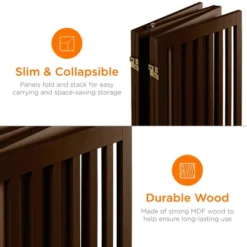 Best Choice Products 31.5in 4-Panel Freestanding Wooden Pet Gate W/ Walk Through Door, Adjustable Pen -Best Choice Products GUEST 9ab034f1 d81a 4ead aabd d3614d39283b