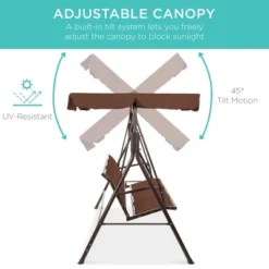 Best Choice Products 2-Seater Outdoor Adjustable Canopy Swing Glider Patio Bench W/ Textilene, Steel Frame -Best Choice Products GUEST 9c061d60 cb73 4766 94da bc9b79cdd16d