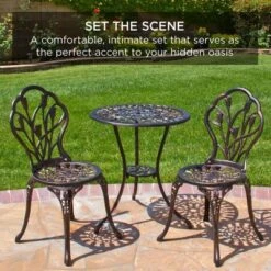 Best Choice Products 3-Piece Cast Aluminum Patio Bistro Furniture Set W/ Antique Finish -Best Choice Products GUEST 9e8d1e7a ff3d 499b 9aa8 d4a4d594b2e3